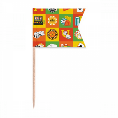 Square Casino Objects Illustration Toothpick Flags Labeling Marking for Party Cake Food Cheeseplate