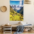 thumbnail image 2 of Scenery Decor Tapestry, Village View with Lined Mountain Peaks and Meadow Northern European Alps Art, Wall Hanging for Bedroom Living Room Dorm Decor, 40W X 60L Inches, Grey Green, by Ambesonne, 2 of 5