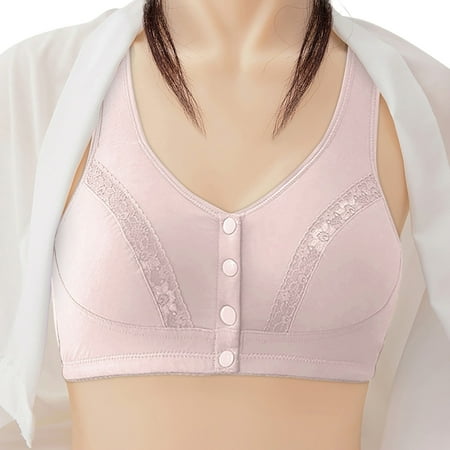 YEJIMAN Mothers Day  Women s No Steel Ring French Women s Front Close Bra T Back Plus Size Seamless Unlined Bra for Large Bust Lactation Underwear  Pink Cotton Underwear For Women