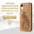 thumbnail image 2 of Case Yard Wooden Case Outside Soft TPU Silicone, Slim Fit Shockproof Wood Protective Phone Cover for Girls Boys Men and Women, Supports Wireless Charging Bird of Prey Design case for iPhone-XR, 2 of 7