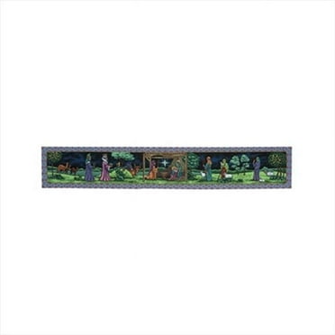 Manual Woodworkers and Weavers First Christmas Table Runner Without Tassels Black Pearl Stitching, 13 X 72 in. (UBFI72 )