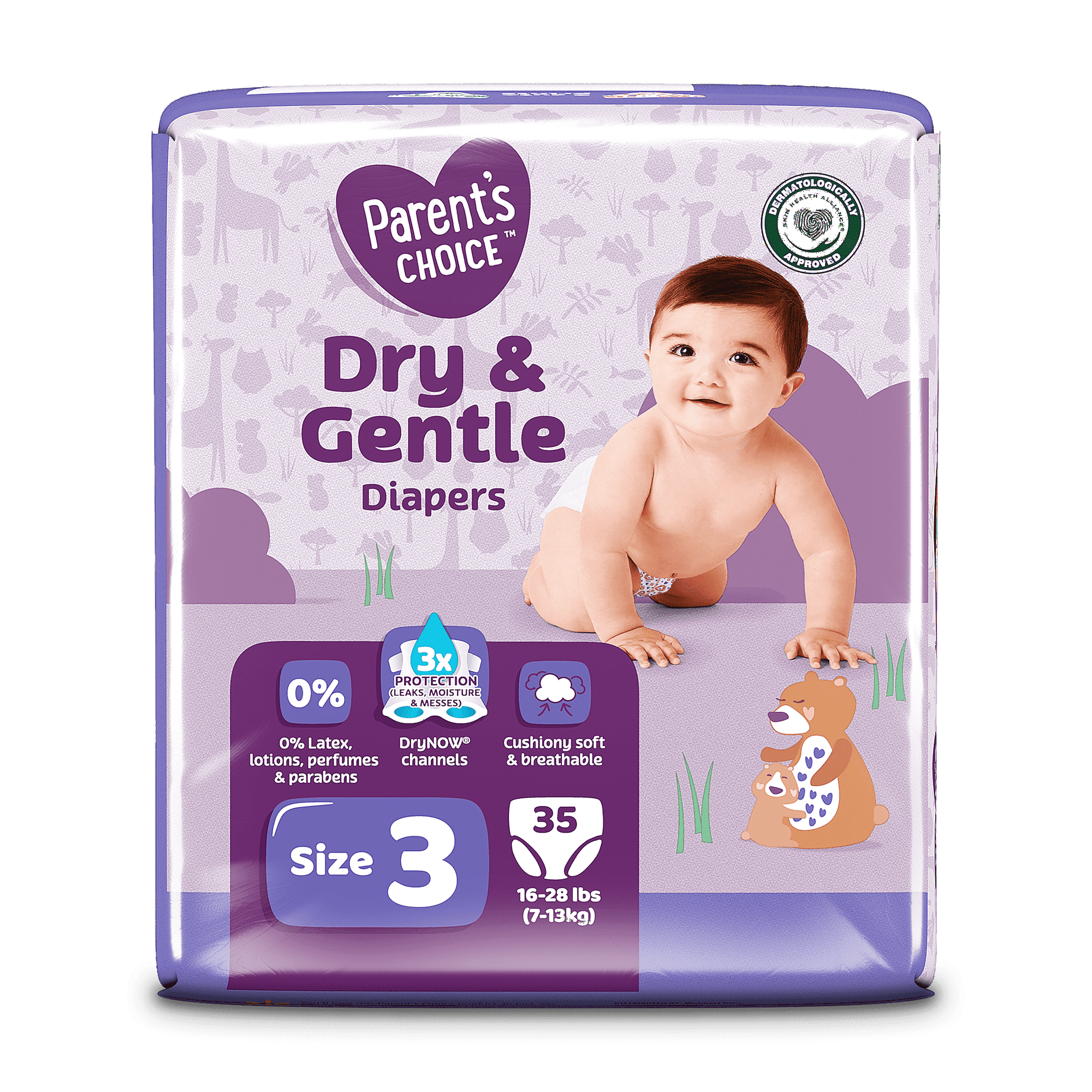 Parents Choice Dry & Gentle Diapers Size 3, 35 Count (Select for More Options)