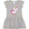 thumbnail image 3 of Inktastic Cute Little Unicorn With Red And Pink Mane, Hearts Girls Toddler Dress, 3 of 5