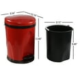 thumbnail image 2 of Nesmilers 1 Pack Plastic Foot Pedal Garbage Can, Red Bathroom Trash Can with Lid, 2 of 5