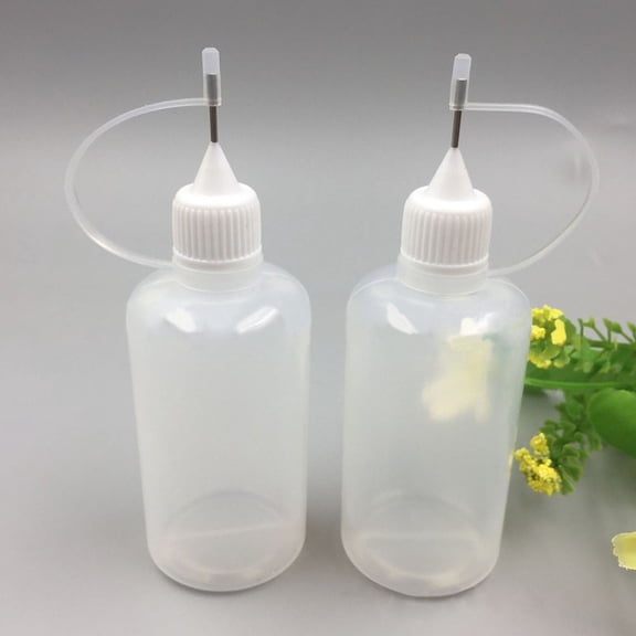 MEIBUTYUP 10-Pack Reusable Squeeze Bottles with Precision Metal Needle Tips for Liquid Glue, Crafting and Projects