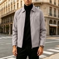 thumbnail image 5 of Lutiedan Men's Lightweight Jackets Full Zip Turndown Collar Jacket Fall Casual Windproof Business Outwear with Pockets S-3XL,Rose Gold, 5 of 6