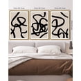 thumbnail image 3 of SHENIFY Black Lines Abstract Wall Art 16x24in3pcs Natural Framed Ink Wash Minimalist Canvas Painting Artwork, 3 of 5