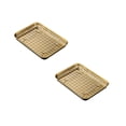 thumbnail image 1 of 1 Set Stainless Stel Bakeware Rectangular Tray Food Storage Tray App Etizer Plates Flat Bottom Baking Pan Cool Ing Rack Baking Dish Drying Rack Kitchen Supplies HouseholdGrid Bakin, 1 of 9