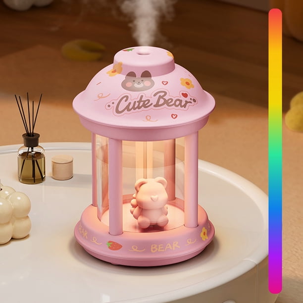 XWSHYW Electrodomésticos Hogar Mini Carga Inalámbrica Escritorio Pequeño Humidificador Luz Nocturna Capacidad Del Tanque de Agua 350 Ml Luz de Niebla Colorida Silenciosa y de Bajo Ruido