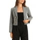 thumbnail image 1 of CHAQUETA DE MUJER CON SOLAPA NOTCH INSPIRADA CHIC, BLAZER CASUAL DE MANGA LARGA PARA OFICINA, TALLA XL, BEIGE Y NEGRO, 1 of 5