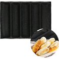 thumbnail image 4 of 12 Inch Silicone French Bread Pan Non-Stick Baking Tray 5 Loaf Baguette Mold Liners Bakeware Sub Rolls Perforated Baking Pan Mat, 4 of 7