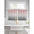 thumbnail image 2 of Half Window Curtains 24 Inches Long, Gradient Pink Grey, Window Treatment Curtain Drapes, Modern Abstract Color Ombré Art Short Curtains Tiers for Kitchen Over Sink, 27.5"x24", 2 Panels, 2 of 7