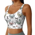 thumbnail image 2 of Fotbe Cute French Bulldog Sujetador Deportivo Largo sin Aros para Mujer con Almohadillas y Soporte Medio, Transpirable y Absorbente, Camiseta Tipo Chaleco o Tank Top-X-Large, 2 of 8