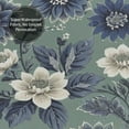 Dark Blue Floral on GreyishGreen Background Shower Curtain for