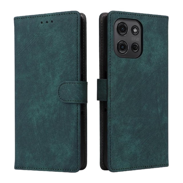 Phone Wallet Case for Motorola MOTO G75 5G with Stand - Leather Folio Cover & Card Slots Green