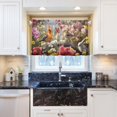 thumbnail image 6 of GZHJMY 24 Inch Length Kitchen Curtains Birds Flowers 2 Panels Half Window Sheer Curtains Rod Pocket Farmhouse Short Drapes for Bathroom Cafe Basement Home Decor, 6 of 7