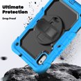 thumbnail image 3 of Case for Lenovo Tab M9 9.0 Inch 2023 Released TB-310FU with Screen Protector, 360 Degree Rotating Kickstand Hand Strap Heavy Duty Shockproof Cover with Shoulder Strap, Sky Blue, 3 of 7