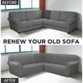 thumbnail image 7 of 3 Pcs L Shaped Couch Covers for Sectional Corner Sofa Stretch 5 Seat Washable Corner Sofa Slipcover Sectional Couch Protector for Living Room(Dark Gray,Milk Silk), 7 of 7