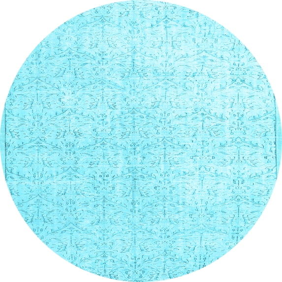 Ahgly Company Indoor Round Persian Light Blue Traditional Area Rugs, 5' Round