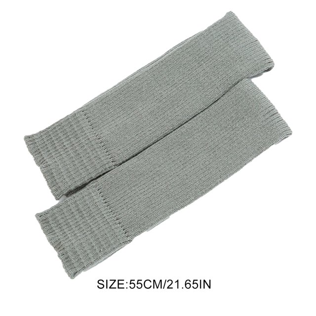 1 Pair Womens Leg Warmers Elegant Comfortable Retro Fine Workmanship New-style Long Service Life Rhombus Upturned Pile Socks Light Gray