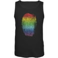 thumbnail image 1 of LGBT Gay Pride Rainbow Thumbprint Black Adult Tank Top, 1 of 1