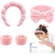 thumbnail image 1 of TLUXX - Juego de 4 diademas y muñequeras de spa, accesorios reutilizables para maquillaje y cuid de la piel para lav facial, prevenir el desbordamiento de líquidos, ideal para mujeres y niñas/, 1 of 3
