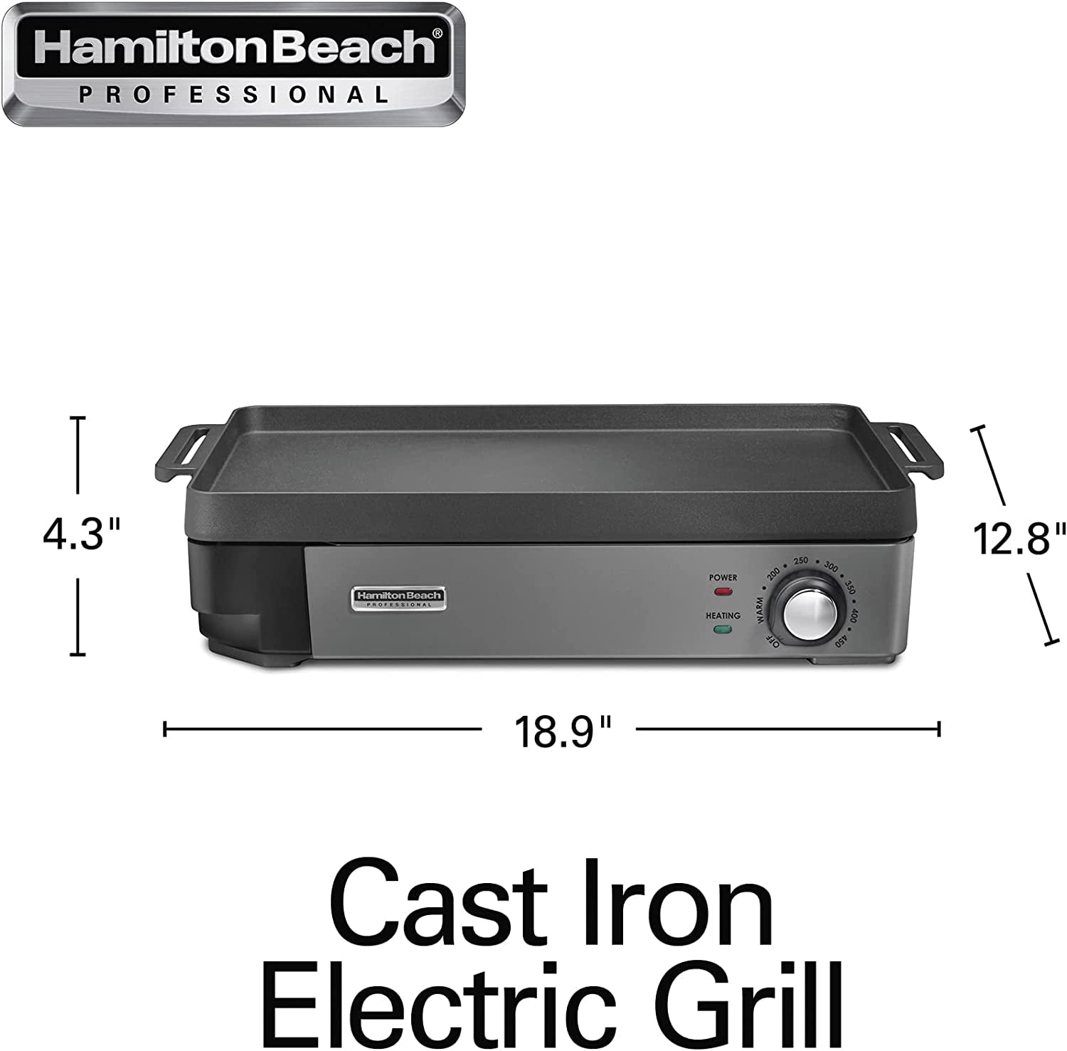 Hamilton Beach Professional Cast Iron Electric Grill, Indoor Grills &  Griddles, Furniture & Appliances