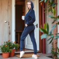 thumbnail image 3 of Women’s LuxeVelvet Full-Zip Hoodie & Jogger Tracksuit Set, 3 of 5