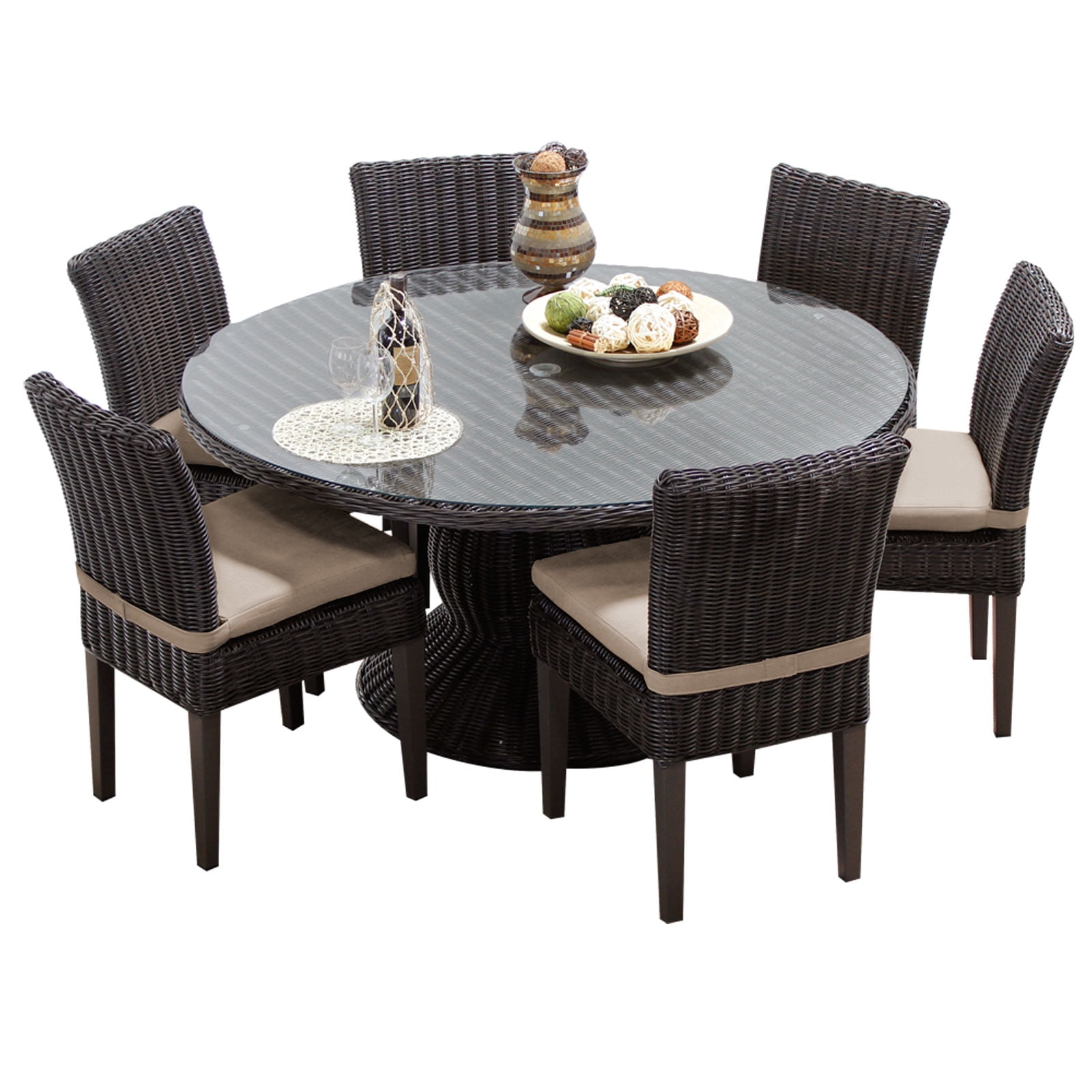 60 Inch Round Patio Table Sets / KETTLER 60-Inch Round Wrought Iron Patio Dining Table ... / Grand resort oak hill 60 inch round 7pcs sling dining set.