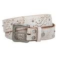thumbnail image 3 of Snap On Vintage Cowhide Full Grain Leather Floral Rivet Perforated Casual Belt, 3 of 4