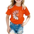 thumbnail image 5 of XIMIN T-Shirts Filles Graphiques Tournesol Manches Courtes Col Rond Coton Coupe Ample Décontractée Été, 5 of 5