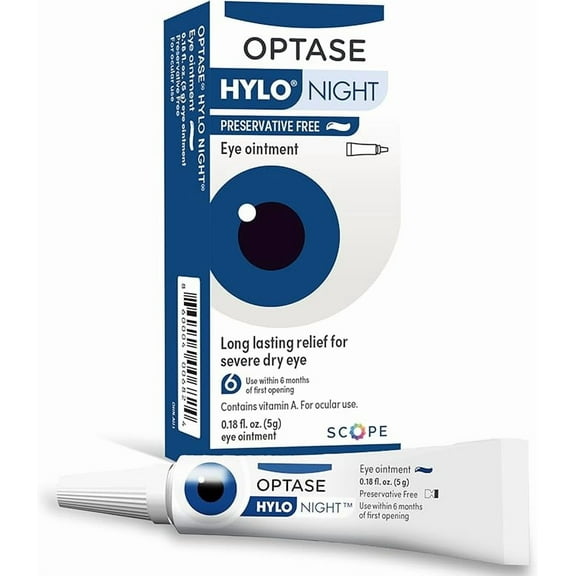 OPTASE Hylo Night Dry Eye Ointment - Nighttime Relief for Dry Eyes