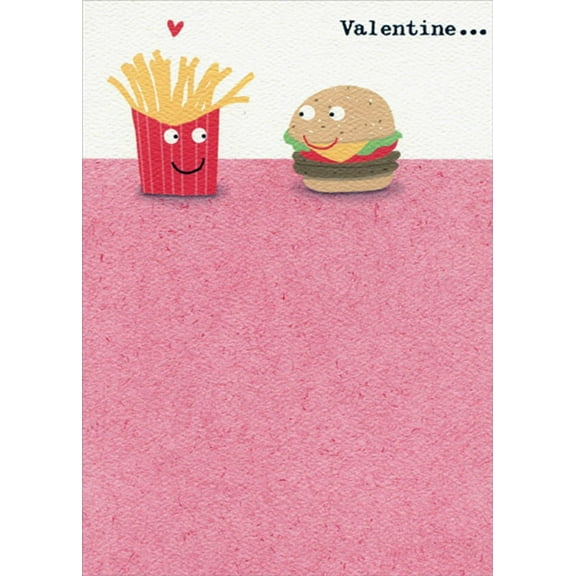 RSVP Smiling Hamburger and French Fries Humorous : Funny Valentine's Day Card