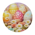 thumbnail image 2 of Awypu Easter Round Tablecloth with Elastic Edge, Happy Easter Rabbit Bunny Egg Fitted Tablecloth Washable Wipeable Spillproof Polyester Table Cover for Kitchen Dining Party Fits Round Table White, 2 of 7