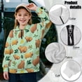 thumbnail image 6 of Uorisanigo Girls Half Zipper Sweatshirts Trendy Clothes Long Sleeve Pullover Top Oversized Tropical Capybara Quarter Zipper Pullover Shirts Teen Girl Athletic Outerwear Fall Clothing, 6 of 7