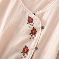 thumbnail image 3 of Pijama de mujer de algodón puro bordado de hilo de algodón de doble capa de manga nueve cuartos traje de ropa de casa de primavera y otoño, 3 of 6