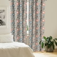 thumbnail image 2 of Ambesonne Autumn Curtains, Striped Leaves Circles Plot, Pair of 28"x63", Dark Violet Blue and Cinnamon, 2 of 4