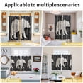 thumbnail image 6 of White Brown Bear Kitchen Curtains 84 Inch Length, Farmhouse Country Rustic Wooden Grain Grommet Top Bedroom Living Room Curtains, Light Filtering Cafe Curtain Drapes 2 Panels Set 104''x84'', 6 of 9