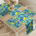 thumbnail image 2 of Ambesonne Fruit Table Runner & Placemats, Cartoon Lemons and Leaves, Placemat 4 pcs + Runner 12"x72", Yellow and Multicolor, 2 of 2