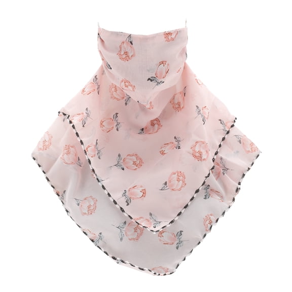 Unique Bargains 1 Pc Neck Gaiter Floral Print Triangle Earloop Scarf Mask Bandana Floral