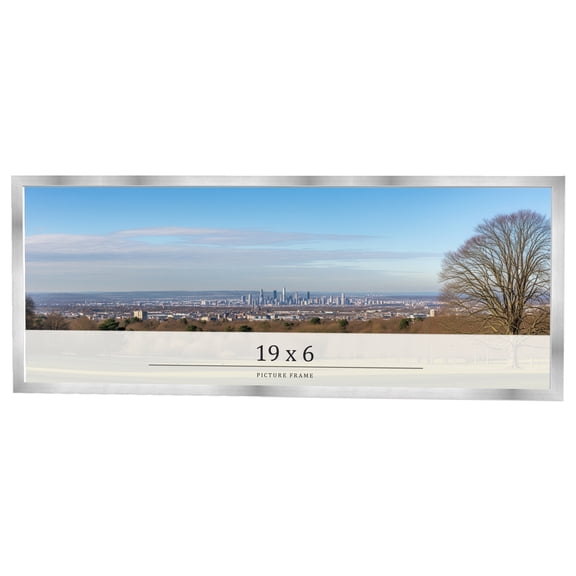 19x6 Frame Silver Real Wood Picture Frame Width 0.75 inches | Interior Frame Depth 0.5 inches |