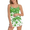 thumbnail image 2 of Blmnix Pajama Set Cotton Pajamas Sleepwear Sets Petite Pajamas Pajamas Green Short Sleeveless Crew Neck Wide-Leg Womens Sleepwear,S, 2 of 5