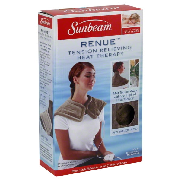 Sunbeam Renue Tension Relief Heating Pad, Brown