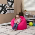 thumbnail image 3 of Emma + Oliver Small Solid Hot Pink Refillable Bean Bag Chair for Kids and Teens, 3 of 9