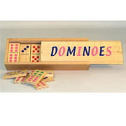 Square Root SQ32 3 x 1.5 x 0.25 in. Wood Dominoes Double 6 Color Dot Oversized Domino