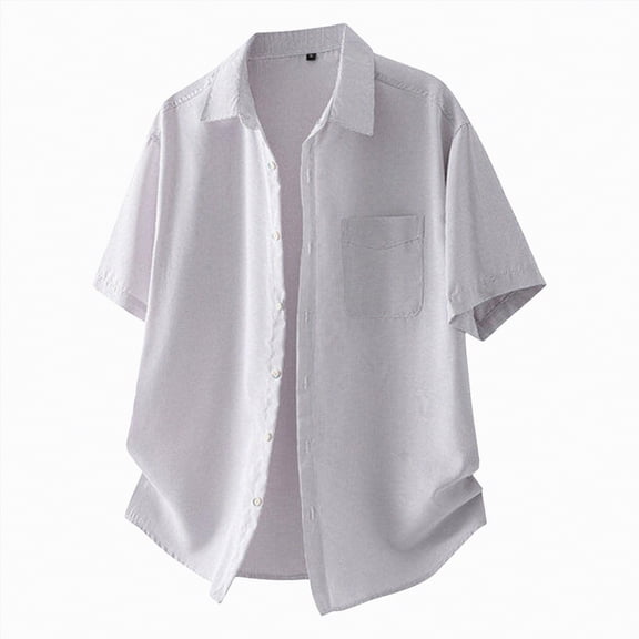 Hessimy Men Casual Button Down Shirts Short Sleeve Summer Beach Shirt Fashion Camp Tops(Grey,XXL)