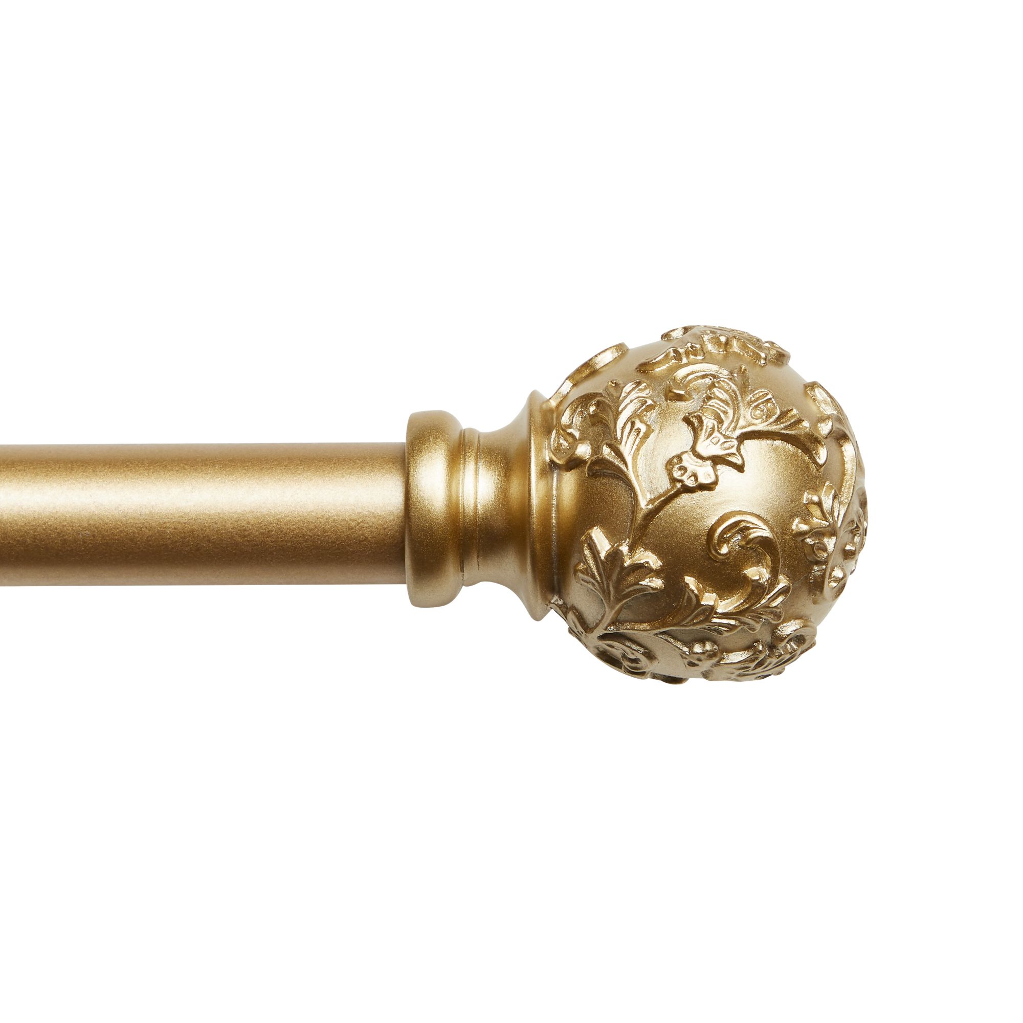 Exclusive Home Vine 1" Curtain Rod and Finial Set, Adjustable 66"-120", Gold