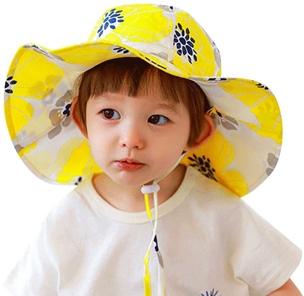 Vivobiniya Baby Sun Hats Kids 2.75in Big fold-up Brim Bucket Hats upf50+UV
