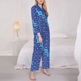 thumbnail image 3 of Salouo Multiplication Table Pattern Women's Pajamas Set Long Sleeve Button Down Sleepwear Soft Pj Lounge Sets for women 2 Piece Pjs Set with Long Pants-XX-Large, 3 of 7