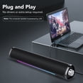 thumbnail image 7 of Bluetooth Computer Speakers, 3.5mm PC Sound Bar for Desktop Monitor, Deep Bass 3.0 USB Powered for Computer Bluetooth Speaker, Colorful LED Lights with Switch Button, Surround Sound PC Spearkers, 7 of 7